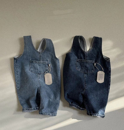 Pantalón Tipo Overol Denim Azul con Tirantes para Niños y Niñas - Image 16