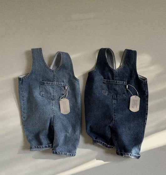Pantalón Tipo Overol Denim Azul con Tirantes para Niños y Niñas - Image 16