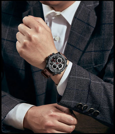 Reloj de Pulsera Deportivo para Hombre con Correa de Cuero PU - Image 10