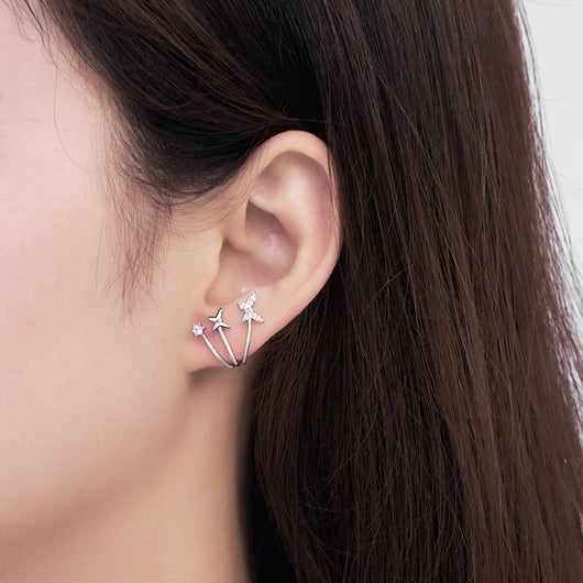Aretes de Plata S925 Mariposa Pequeña con Clip - Image 5