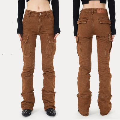 Pantalones Denim Casual Marrón para Mujer - Corte Moderno y Versátil - Image 11