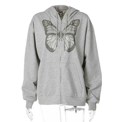 Sudadera Streetwear con Cierre de Mariposas y Cristales - Image 9