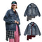 Chaqueta Denim con Costuras Irregulares y Efecto Dos Piezas