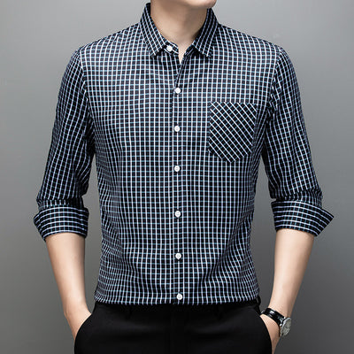 Camisa de Cuadros Manga Larga para Hombre - Primavera y Otoño - Image 2