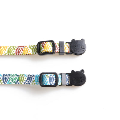 Collar para Gato Estilo Japonés con Patrón de Hierba y Moño Desmontable - Image 3