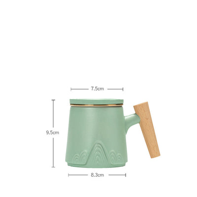 Taza Cerámica Zhoushan con Filtro Separador y Tapa - Image 3