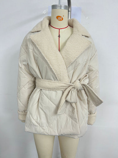 Abrigo Cuadros Invierno con Cintura Ajustable - Diseño Versátil para Mujer - Image 13
