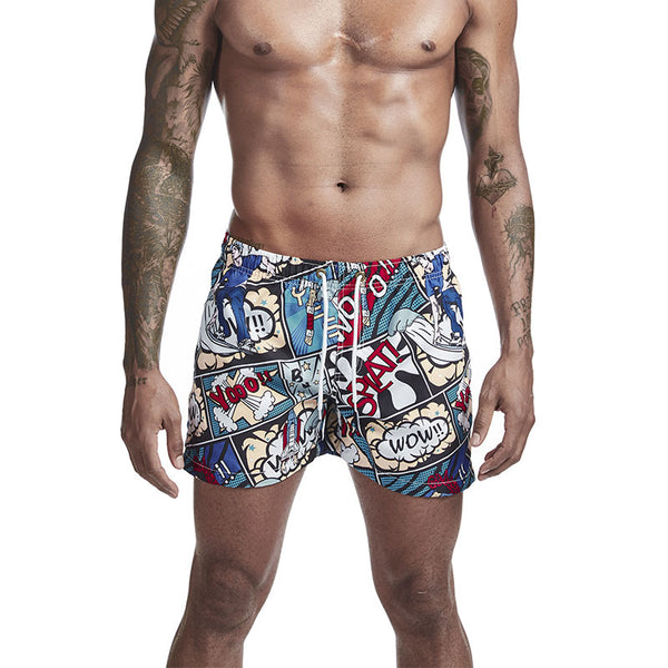 Pantalones Cortos de Playa Estampados Slim Fit Deportivos de Secado Rápido para Hombre