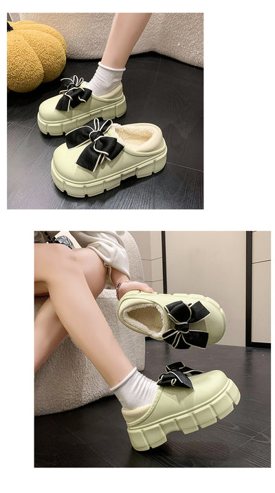 Pantuflas de Algodón con Lazo Cálidas y Impermeables para Casa - Image 15