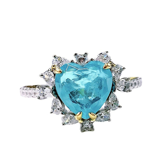 Anillo Corazón Paraíba Europeo Americano para Mujer