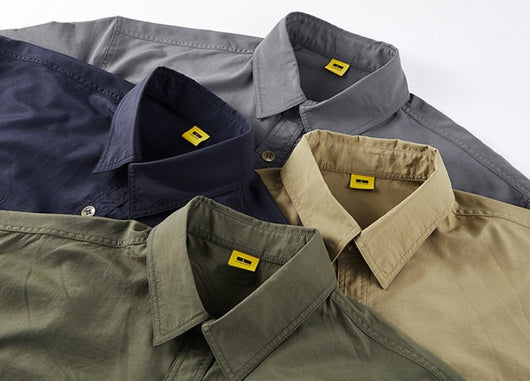 Camisa de Trabajo Casual en Colores Sólidos para Hombre - Image 14