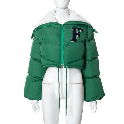 Chaqueta Acolchada Casual para Mujer con Cuello de Pelaje y Cordón Ajustable - Image 6