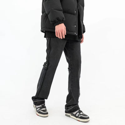 Jeans Negros Estilo Tooling con Bolsillos para Hombre - Image 9