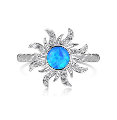 Anillo de Plata Pura con Incrustación de Sol - Image 4