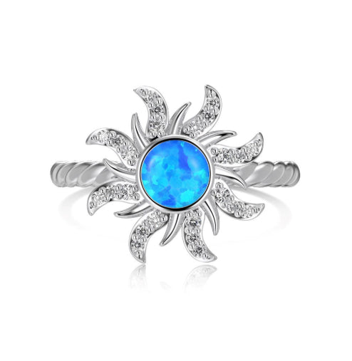 Anillo de Plata Pura con Incrustación de Sol - Image 4