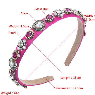 Diadema de Cristales y Perlas en Aleación para Accesorios de Moda - Image 6
