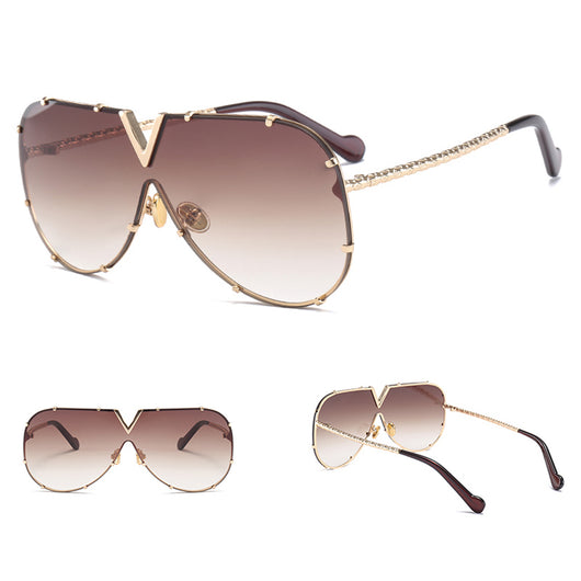 Gafas de Sol Unisex Rimless con Remaches - Estilo Minimalista y Versátil