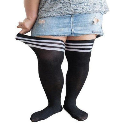Medias Altas Plus Size para Mujer - Calcetines Muslo Elásticos Talla Grande - Image 5