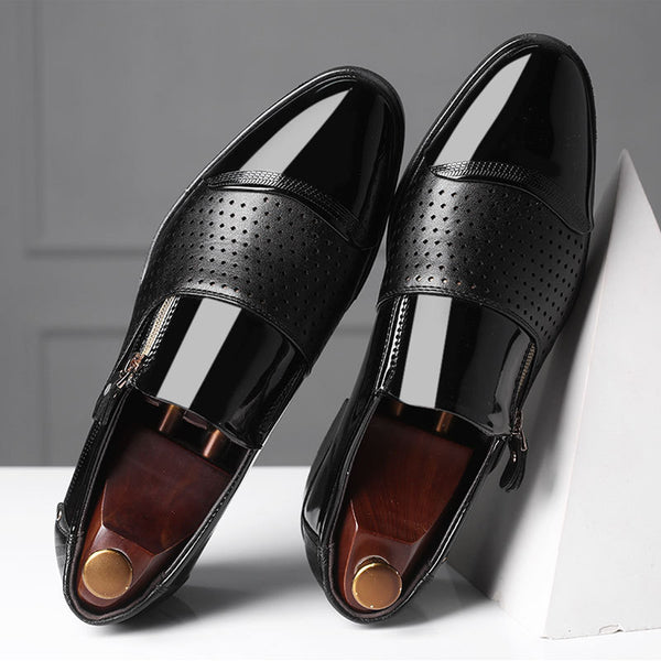 Zapatos de Cuero para Hombre Ejecutivos Transpirables con Diseño Perforado
