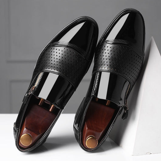Zapatos de Cuero para Hombre Ejecutivos Transpirables con Diseño Perforado