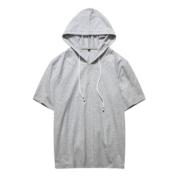 Sudadera Deportiva con Capucha Manga Corta para Hombre - Algodón Premium