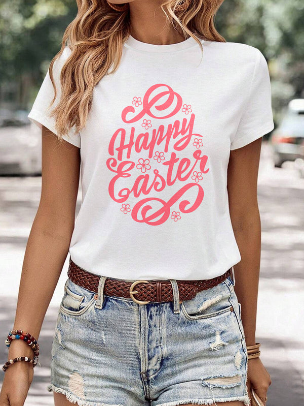 Blusa Casual Minimalista Cuello Redondo Manga Corta para Mujer - Image 2