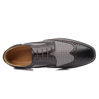 Zapatos Casuales de Cuero con Patrón Pata de Gallo para Hombre - Image 53