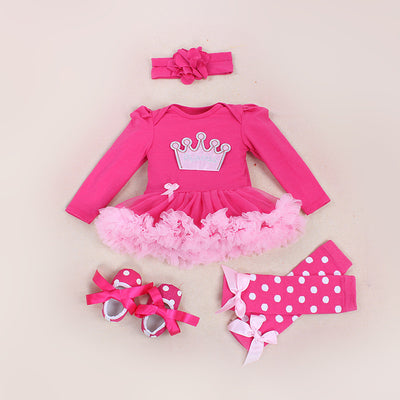 Enterizo Infantil Manga Larga con Estampado Cartoon Rosa Palo - Vestido Holiday para Bebés - Image 4