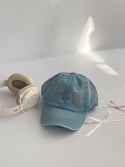 Gorra de Béisbol Denim Azul con Cristales Brillantes XINGX - Image 10