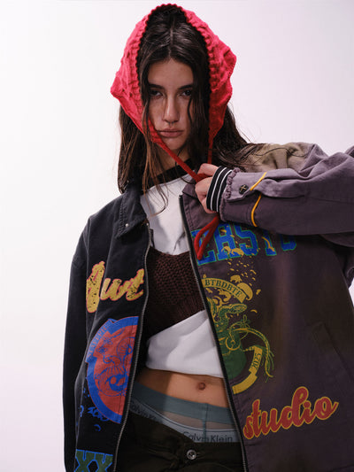 Chaqueta Primavera Hombre Graffiti Multicolor Corte Relajado - Image 11