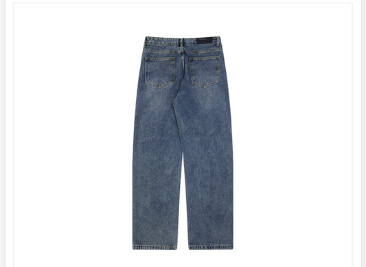 Pantalones Vaqueros Rectos Cintura Alta Estilo Retro Lavado Vintage - Image 2