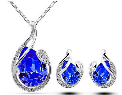 Conjunto de Collar y Aretes de Strass Brillante - Image 5