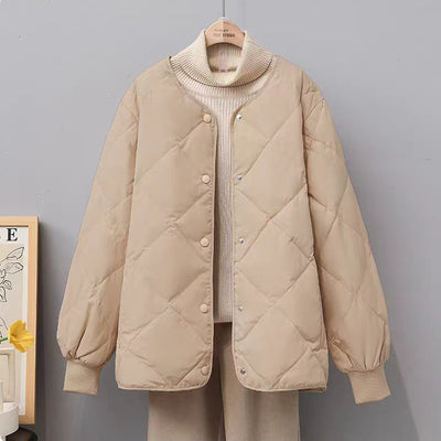 Chaqueta Corta Acolchada con Diseño Rombo para Mujer - Image 9