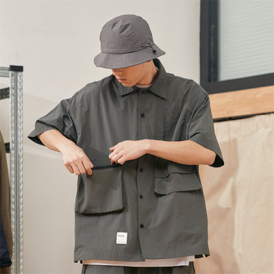 Camisa de Trabajo Japonesa Manga Corta para Hombre - Image 10