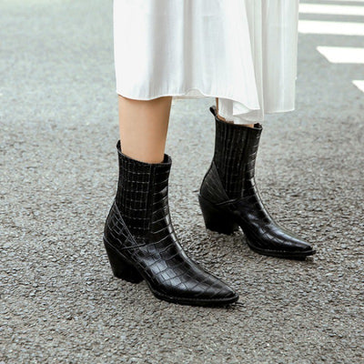 Botas Bajas Mujer Punta Cuadrada con Elástico - Image 12