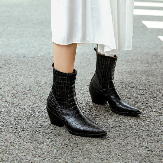 Botas Bajas Mujer Punta Cuadrada con Elástico - Image 12
