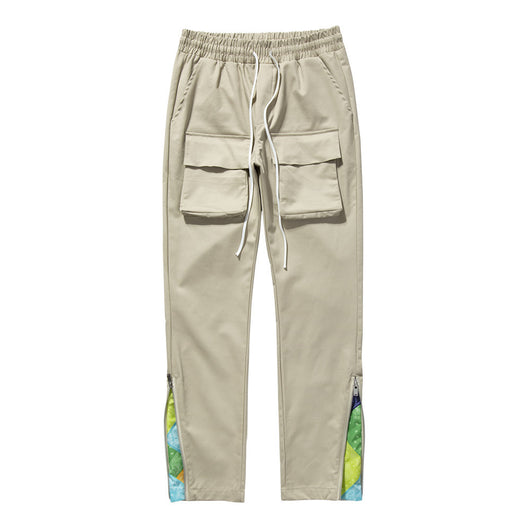 Pantalones Cargo Rectos con Múltiples Bolsillos Estampado Floral Cashew para Hombre - Image 2