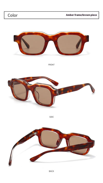 Gafas de Sol Acetato Grueso con Degradado de Color y Costuras Decorativas - Image 21