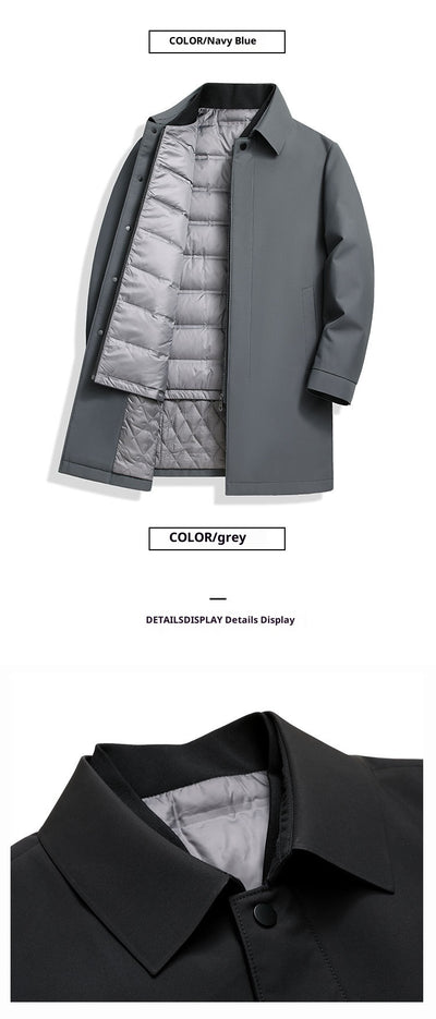 Chaqueta de Plumas de Pato Blanca para Hombre - Estilo Casual Ejecutivo - Image 12