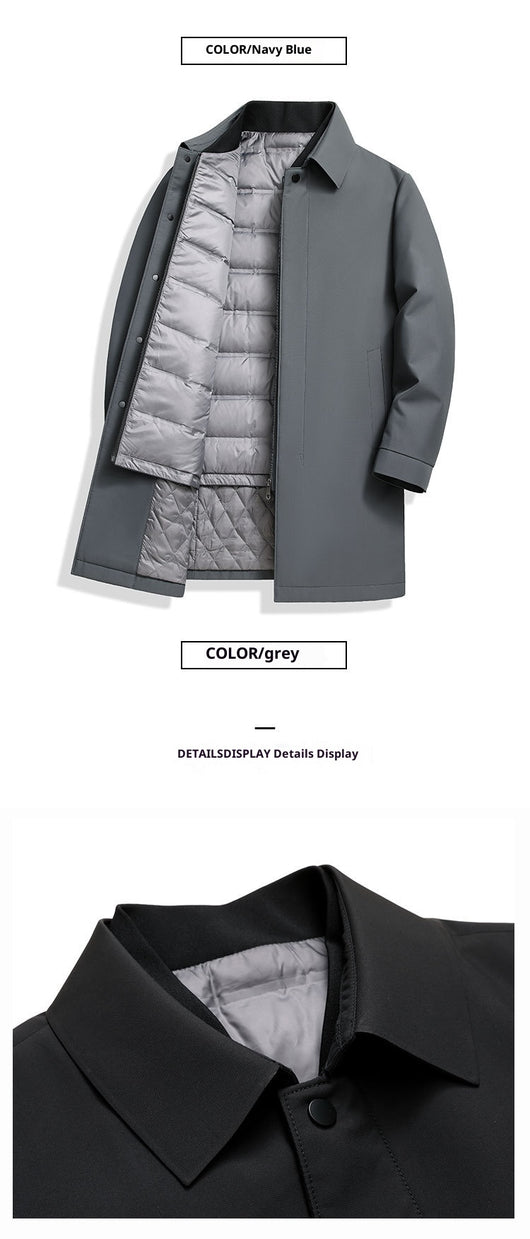 Chaqueta de Plumas de Pato Blanca para Hombre - Estilo Casual Ejecutivo - Image 12