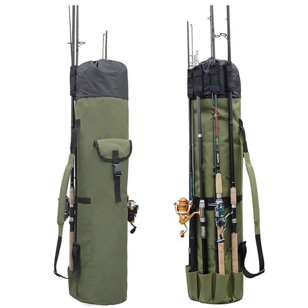 Bolsa Cilíndrica Multifuncional para Caña de Pescar y Equipo de Pesca