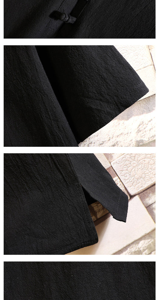 Traje Corto de Lino para Hombre Estilo Chino - Image 12