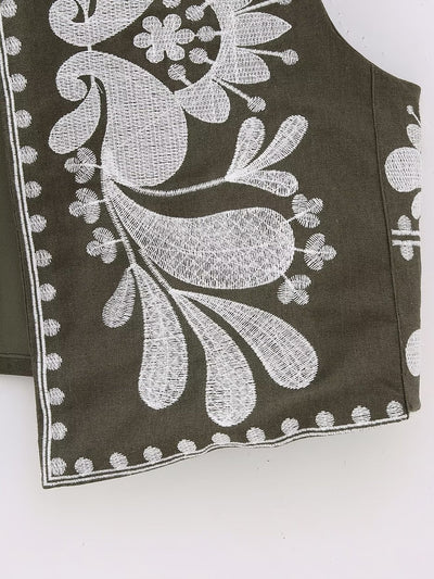 Chaleco Bordado sin Mangas para Mujer - Estilo Europeo y Americano - Image 26