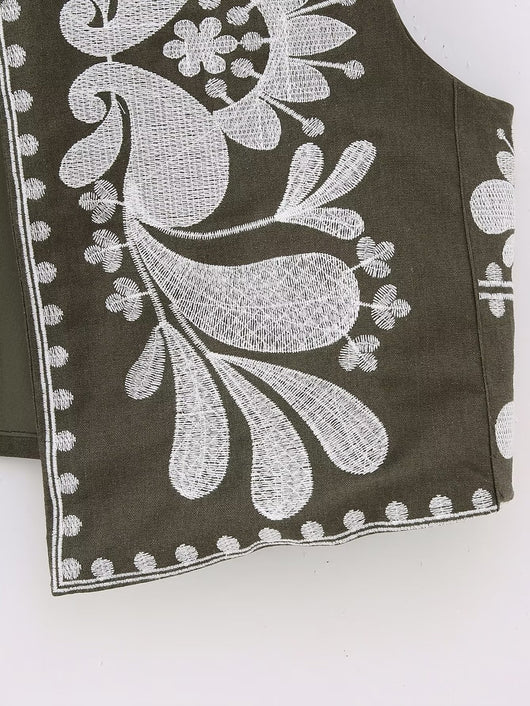 Chaleco Bordado sin Mangas para Mujer - Estilo Europeo y Americano - Image 26