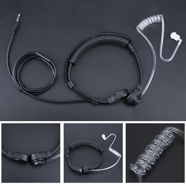 Micrófono de Garganta para Celular con Cable - Auricular Táctico de Comunicación