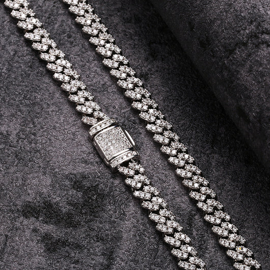 Pulsera de Plata S925 con Zirconia 6mm y Cierre de Caja - Estilo Hip Hop - Image 4