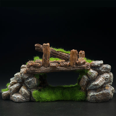 Decoración de Acuario con Piedra Natural y Efecto Musgo Flocking - Image 9
