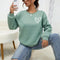 Sudadera Oversize con Estampado de Corazón y Hombros Caídos