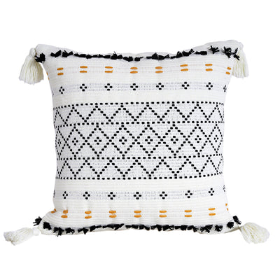 Almohada Decorativa de Peluche con Diseño Geométrico y Borlas de Flores - Image 14