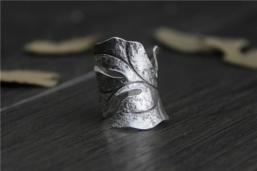 Anillo de Plata Esterlina con Hoja Vintage para Hombre y Mujer - Image 7